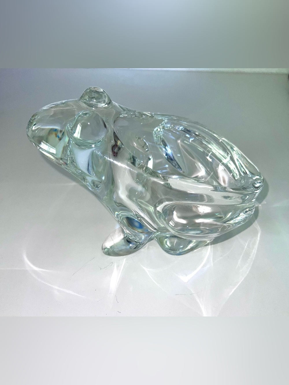 Vintage Indiana Glass Co. Clear Frog Candle Holder Bowl